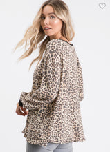 Load image into Gallery viewer, Lace up leopard tunic