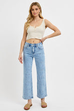 Load image into Gallery viewer, Risen High Rise Crop Wide Embroidered Jeans