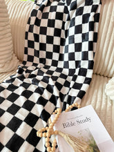 Load image into Gallery viewer, Black Checkered Throw Blanket