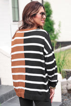 Load image into Gallery viewer, Tan/Black Parker striped sweater