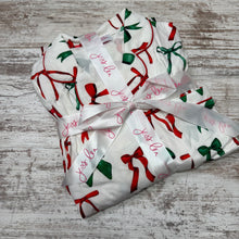 Load image into Gallery viewer, Midnight bow Christmas pajama set