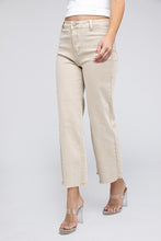 Load image into Gallery viewer, Acid Wash Frayed Cutoff Hem Straight Wide Pants