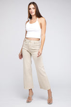 Load image into Gallery viewer, Acid Wash Frayed Cutoff Hem Straight Wide Pants