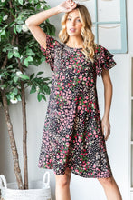 Load image into Gallery viewer, Heimish Full Size Printed Ruffled Short Sleeve Dress with Pockets