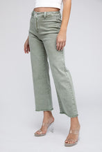 Load image into Gallery viewer, Acid Wash Frayed Cutoff Hem Straight Wide Pants