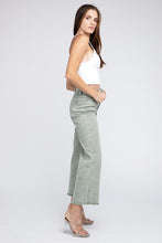 Load image into Gallery viewer, Acid Wash Frayed Cutoff Hem Straight Wide Pants