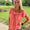 Coral dot square neck top