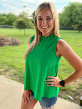Load image into Gallery viewer, PLUS Ruffled mock neck tank