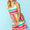 PLUS Multi stripe tie shoulder dress