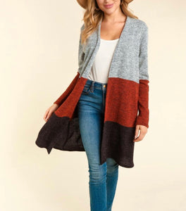 PLUS Rust/Charcoal cardigan