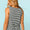 PLUS Ivory/black striped baby doll tank