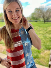 Load image into Gallery viewer, Amerian flag sequin tank