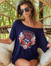 Load image into Gallery viewer, Deep navy born free top