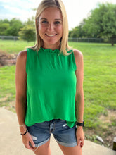 Load image into Gallery viewer, PLUS Ruffled mock neck tank