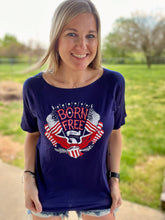 Load image into Gallery viewer, Deep navy born free top