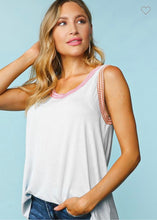 Load image into Gallery viewer, Light blue with multi color trim tank