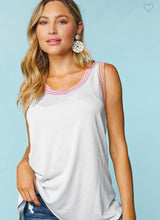 Load image into Gallery viewer, PLUS Light blue with multi color trim tank