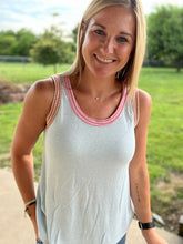 Load image into Gallery viewer, PLUS Light blue with multi color trim tank