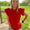 PLUS Red smocked ruffle sleeve top