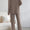 Ribbed V-Neck Top and Pants Set