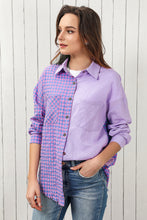 Load image into Gallery viewer, Plaid Raw Hem Longline Shirt