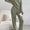 Ribbed V-Neck Top and Pants Set