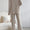 Ribbed V-Neck Top and Pants Set