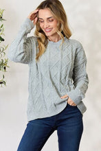 Load image into Gallery viewer, BiBi Cable Knit Round Neck Sweater