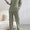 Ribbed V-Neck Top and Pants Set