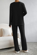 Load image into Gallery viewer, Ribbed V-Neck Top and Pants Set