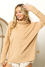 Load image into Gallery viewer, BiBi Checkered Round Neck Thumbhole Long Sleeve Top