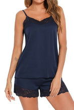 Load image into Gallery viewer, Lace Detail Cami and Shorts Lounge Set