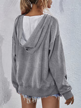 Load image into Gallery viewer, Dropped Shoulder Slit Hoodie