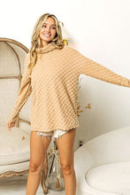 Load image into Gallery viewer, BiBi Checkered Round Neck Thumbhole Long Sleeve Top