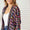 Double Take Full Size Multicolored Open Front Fringe Hem Cardigan