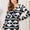 Heimish Full Size Geometric Notched Neck Long Sleeve Top
