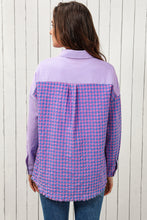 Load image into Gallery viewer, Plaid Raw Hem Longline Shirt