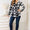 Heimish Full Size Geometric Notched Neck Long Sleeve Top