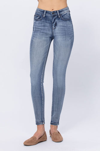 CURVY Judy Blue High Rise Heavy Hand Sand Skinny