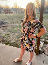 Load image into Gallery viewer, Navy floral dress