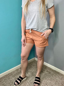 PLUS Linen drawstring shorts