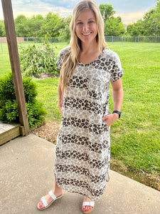 PLUS Ivory leopard stripe maxi