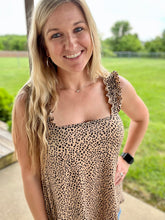 Load image into Gallery viewer, Leopard smocked tank