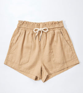 Linen drawstring shorts