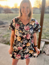 Load image into Gallery viewer, Navy floral dress