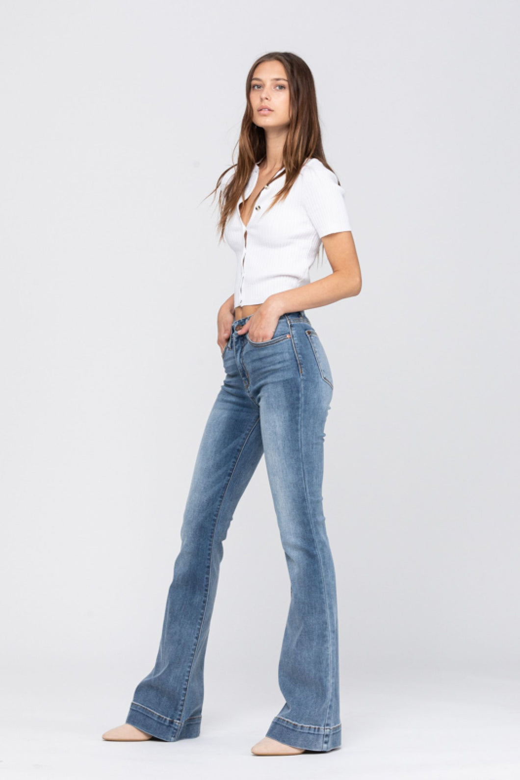 CURVY Judy Blue trouser flare