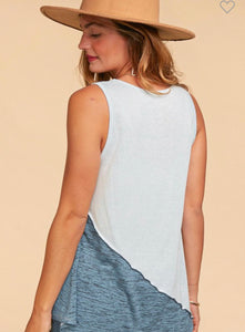 PLUS Blues color block tank