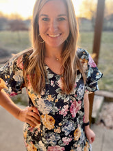 Load image into Gallery viewer, Navy floral dress