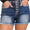 Zenana frayed hem button fly shorts
