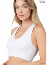 Load image into Gallery viewer, Ribbed cropped racerback bra top